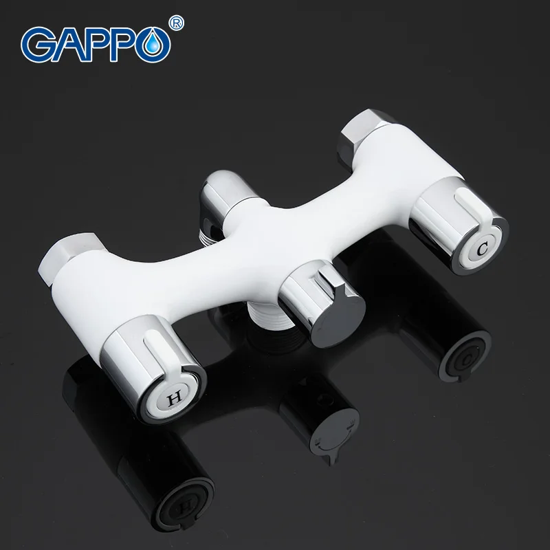 GAPPO الأبيض صنبور حوض استحمام هطول الأمطار حمام حوض الصنابير الحمام بالوعة صنبور نحاس دش صنبور حوض خلاط جدار جبل حمام دش صنبور مجموعة