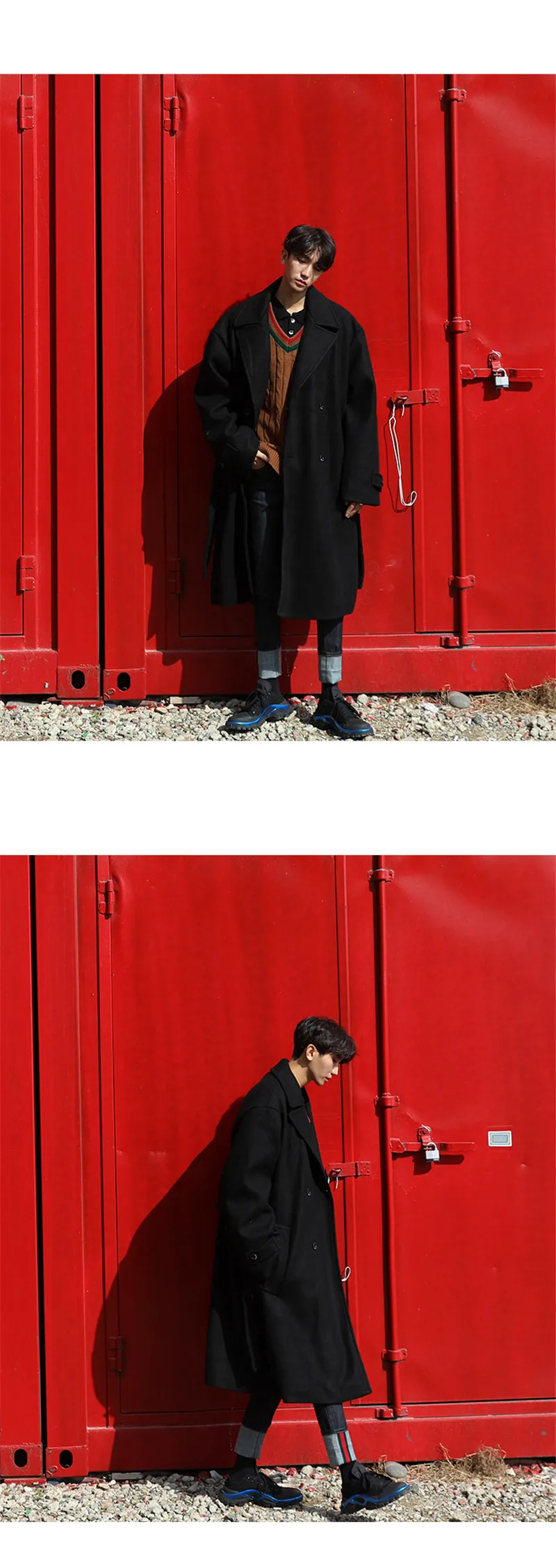 Повседневные мужские длинные пальто размера плюс, модные корейские стильные зимние свободные пальто