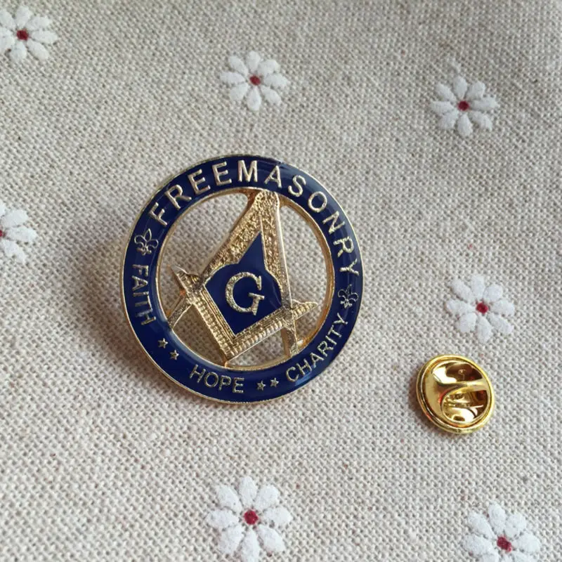 100pcs Custom Round Square and Compass Lapel Pin for freemason Within