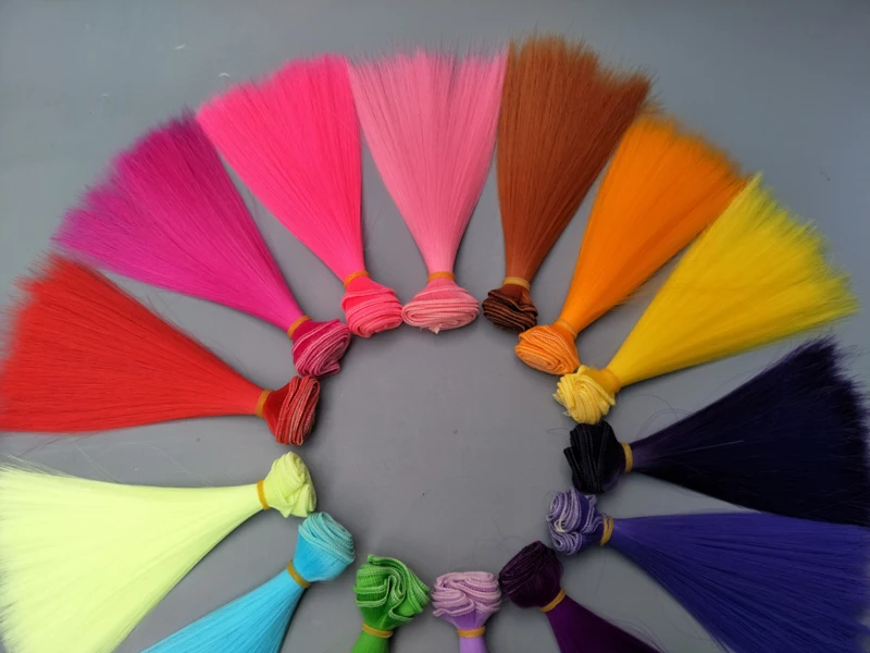 1pcs-doll-hair-15cm-25cm-Pink-Yellow-Purple-Green-Blue-color-straight-doll-wigs-for-Russian (5)
