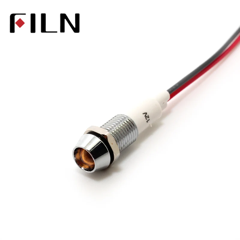 10mm Red Yellow Blue Green LED Metal Indicator Light Waterproof IP67 Signal Lamp 3V 5V 6V 9V 12V 24V 110V 220V  White Pilot Seal (4)