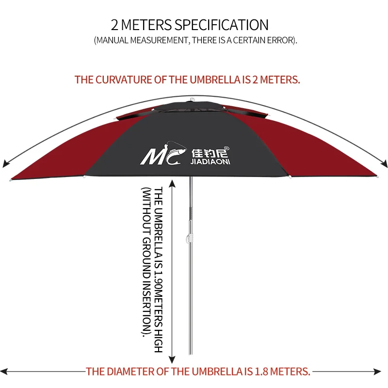 JIADIAONI 2 м/2,2 м/2,4 м черная резиновая ткань открытый регулируемый ультрафиолетовая Защита от солнца Зонт большой Рыболовный зонт - Цвет: Silver tape 2.0m