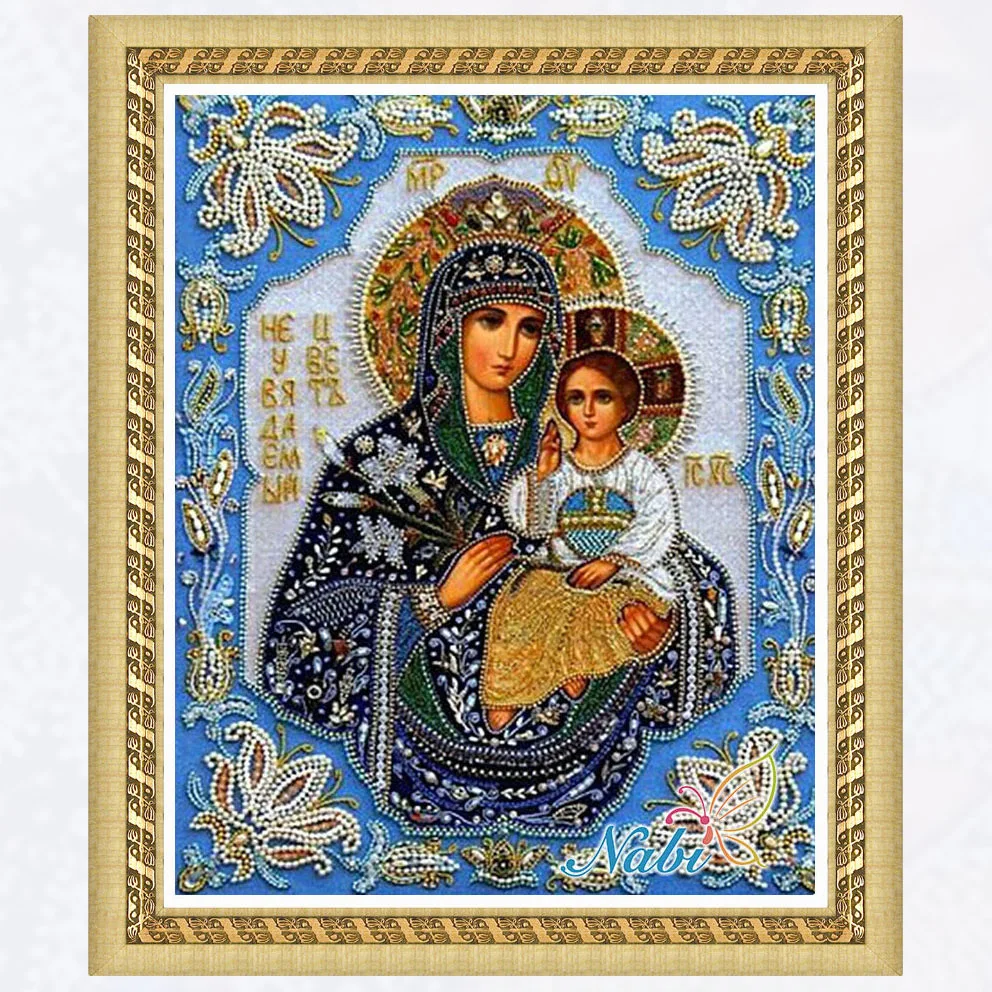 Religion nossa senhora палитры теней бусины отделка 2955R круглая Алмазная вышивка крестиком