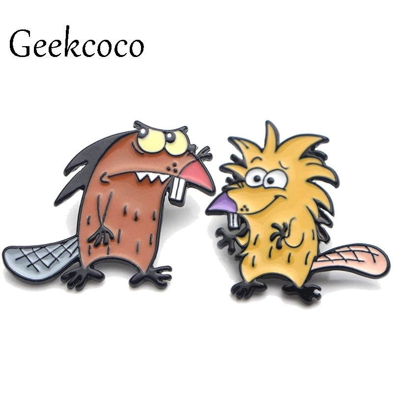 

Angry Beaver Enamel Pins for clothes metal Gift Jewelry para bag shirt hat backpack insignia Brooches Badges for men J0056