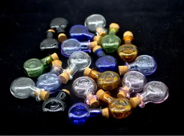 7pcs mix color Mini Cork Stopper flat Glass Bottles Vial Jars Containers Small Wishing Bottle Craft Wedding decorate gift | Дом и сад