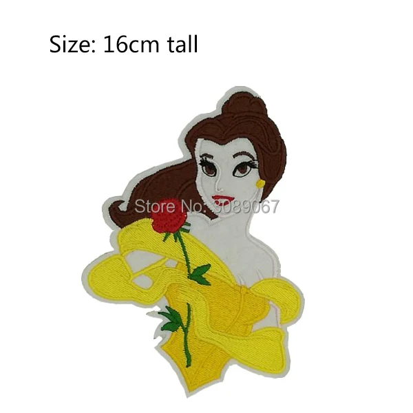 

6.3" LARGE Belle Beauty and the Beast Felt Applique deco diy Girl Kids Children 2017 Movie Costume Embroidered iron on patch