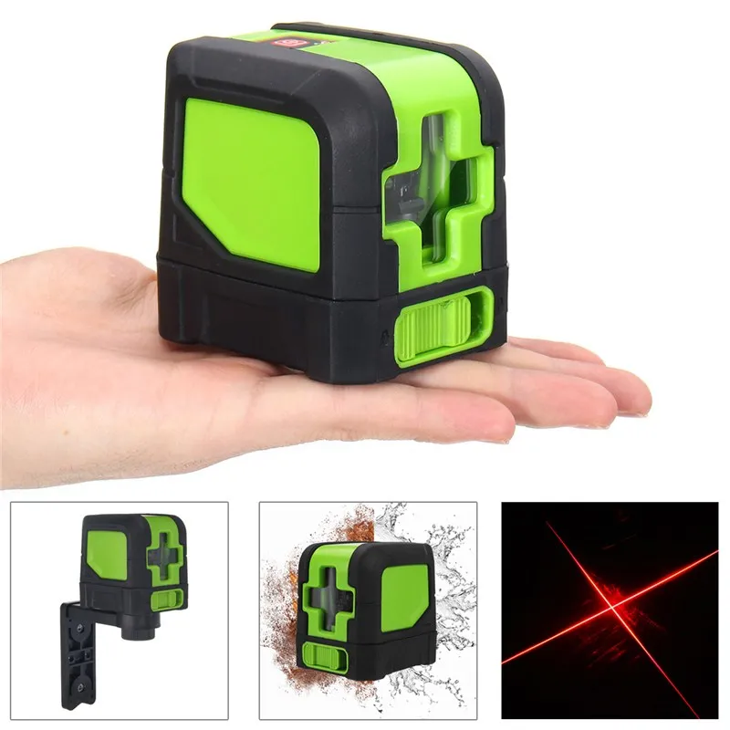 

360 Degree Rotary 635nm 2 Line Laser Levels Self Leveling Vertical Horizontal Measure Kit IP54 Waterproof Red Lights Laser Tools