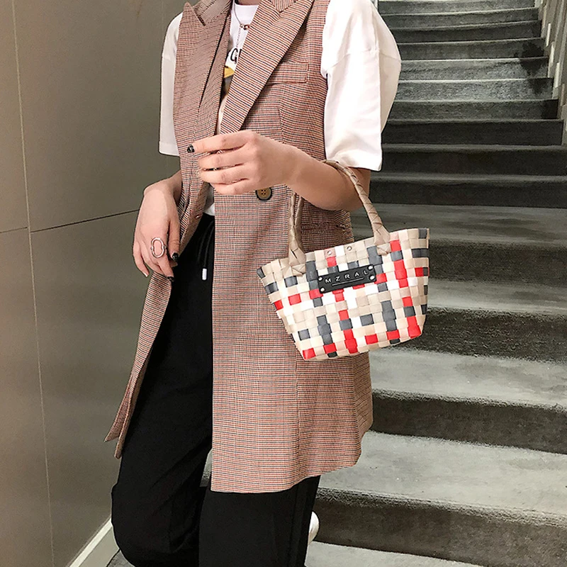 MSGHER женская сумка Корейская иностранная кукурузная кожа полукруг художественные пляжные сумки путешествия фотографии реквизит соломенная сумка Лунная сумка