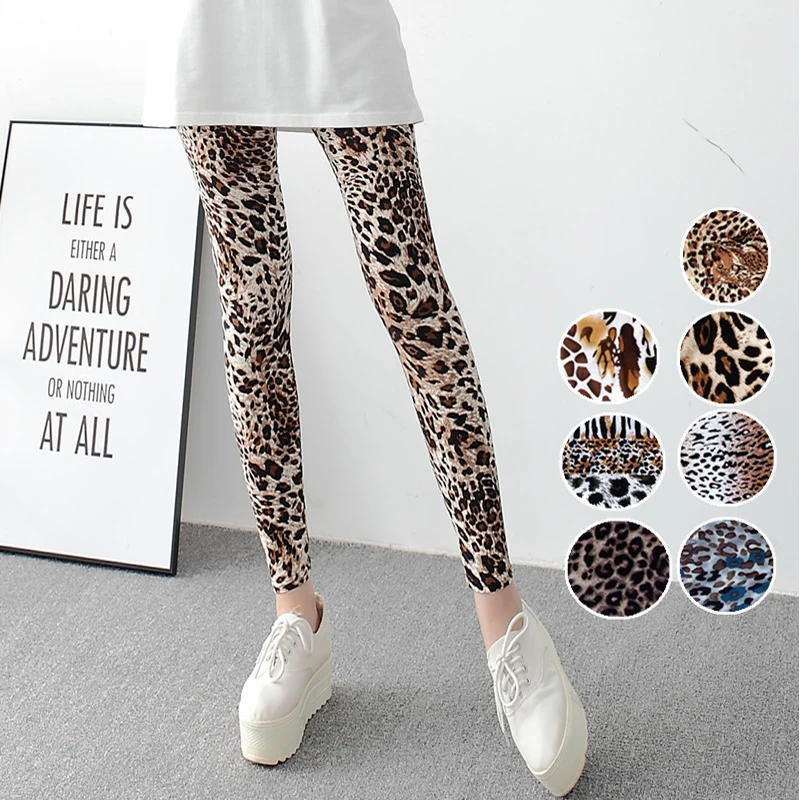 

Leopard Legging Women Animal Print Leggings Sexy Casual Soft Stretchy Attractive Spring Summer Leggins Free Size