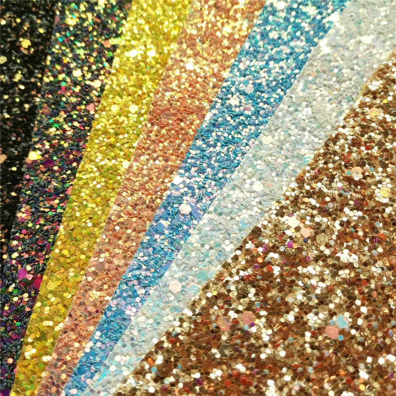 Chunky Glitter Sequin Fabric Iridescent PU Faux Leather Sweing Fabric Bow Earring Decor DIY Handmade Craft Material Sheets Roll
