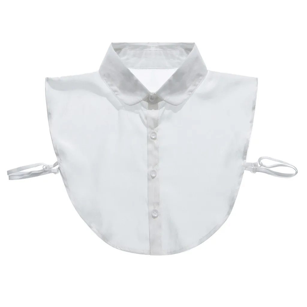 Женский мужской модный поддельный съемный воротник блузка Рубашки с закатывающимися рукавами воротник мода сплошной цвет рубашка ложная блузка шейный доступ