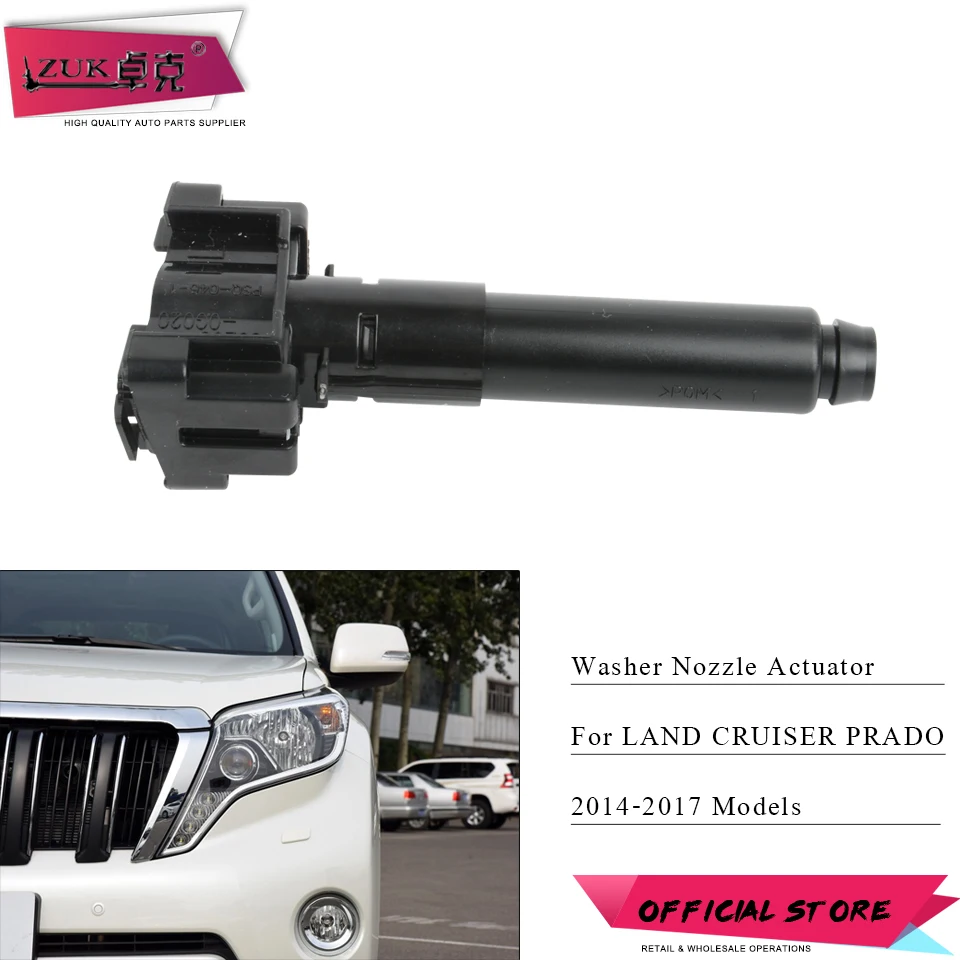 

ZUK Headlamp Head Light Lamp Washer Nozzle For LAND CRUISER PRADO LC150 2014 2015 2016 2017 Headlight Cleaner Water Spray Jet