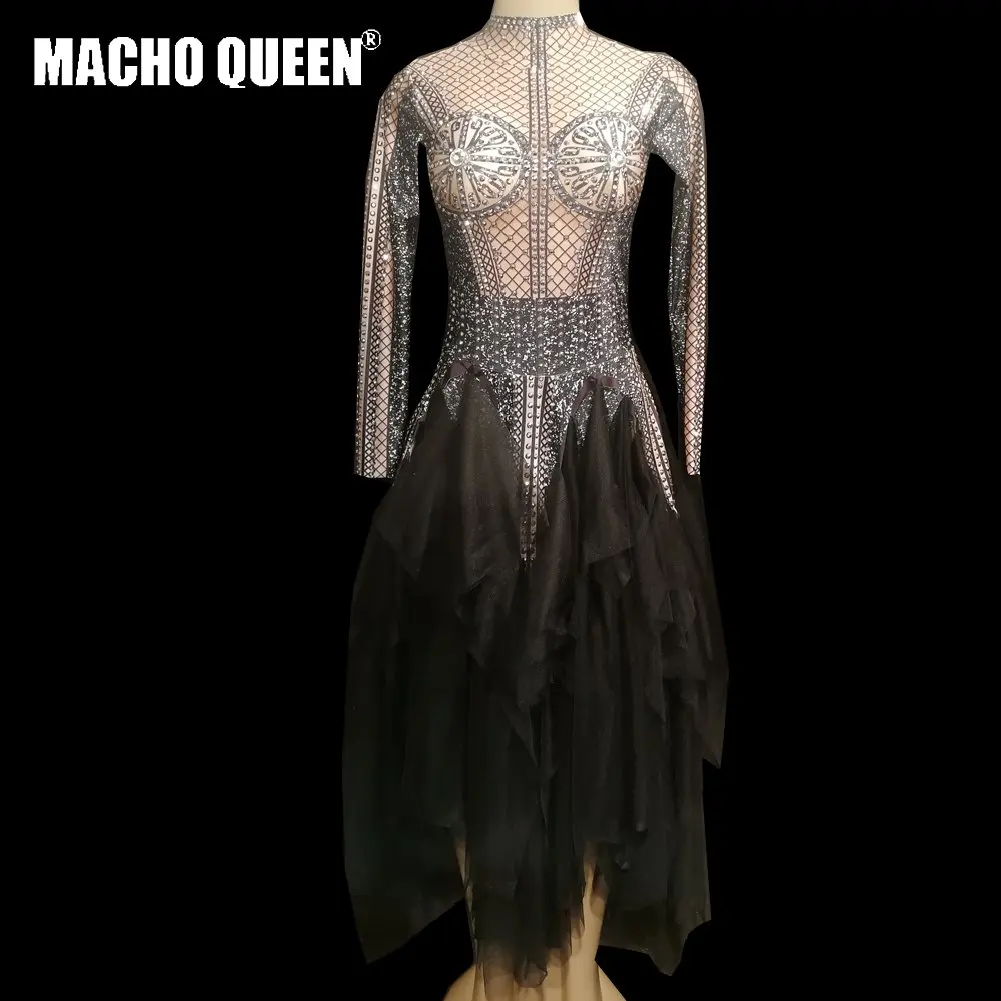

Dance Outfits Drag Queen Costumes Tutu Rhinestone Burning Man Bodysuit Jumpsuit Red Carpet Performance Party Celebrity