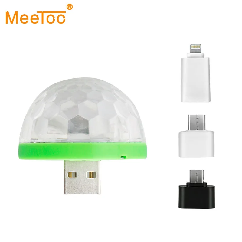 

USB Mini RGB LED Lamp Holiday Light Music Sound Control Crystal Magic Disco Ball Neon Portable KTV Xmas Wedding DJ Party Lights