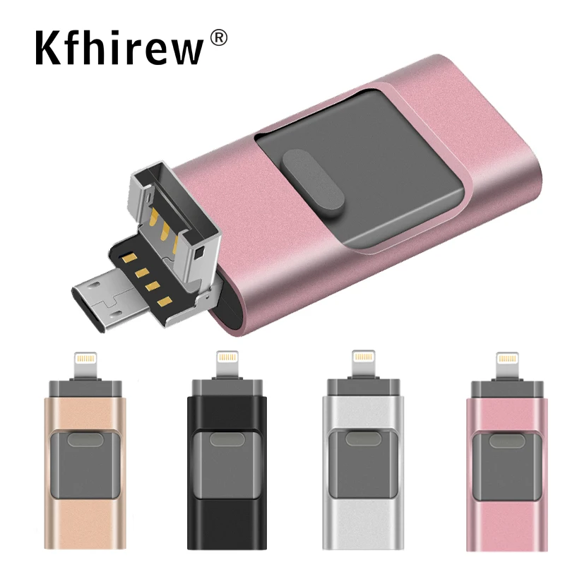 USB флеш-накопитель для iPhone X/8/7/7 Plus/6/6s/5/SE/ipad 3 в 1 флешка карта памяти 16 Гб 32 ГБ 64 128 usb 2