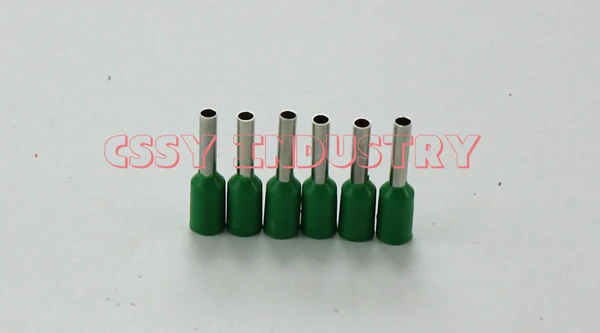 100 шт./лот E6012 обжимной cooper наконечники комплект обжимной разъем для проводов изолированный провод контактный конец терминала, 8 цветов - Цвет: green E6012 100PCS