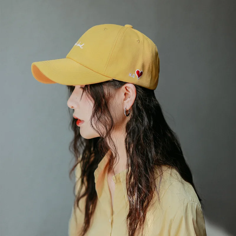 

Letter red Heart Embroidery Baseball Cap Hat Women Summer Fall Hip Hop Snapback Caps Casual Sun Hats Men Adjustable Cotton Cap