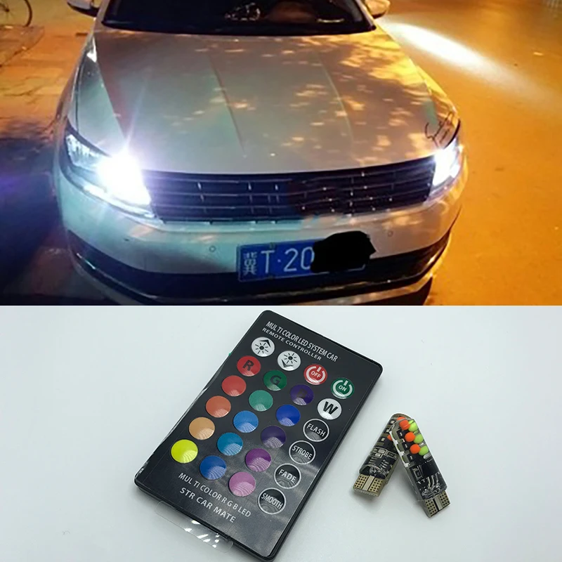 

T10 W5W 194 168 bulb Led Car Clearance Lights with Remote for AUDI A2 A4 8L 8P B5 B6 A6 4B 4F A8 D2 TT C5 C6 C7 S2 S4 Q3 Q5 Q7