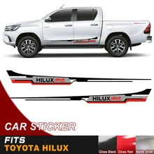 Autocollants pour portières latérales de voiture, 2 pièces, bande cool, 3 couleurs, 4x4, graphiques en vinyle, strickers, adaptés à la TOYOTA HILUX de 2011 à 2019