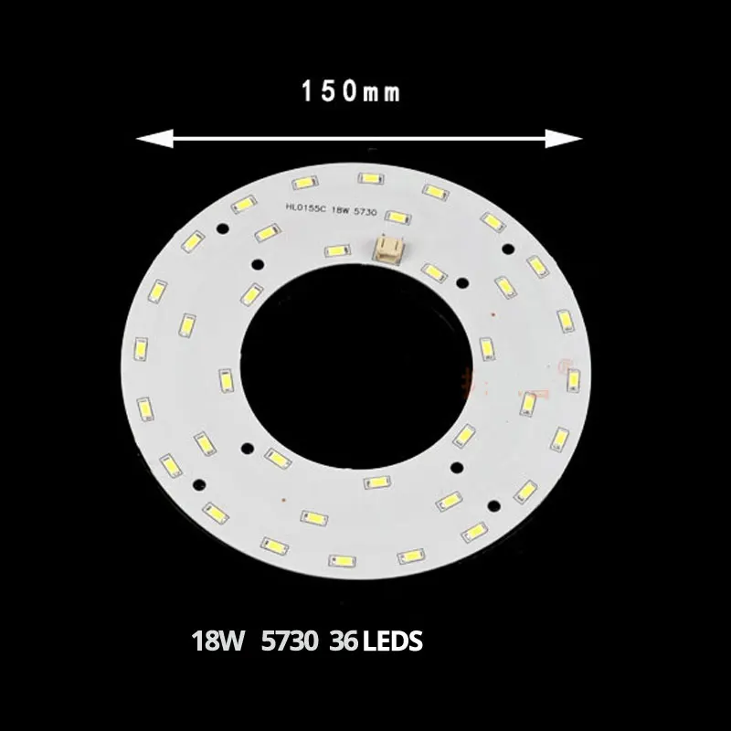 6 Вт, 12 Вт, 15 Вт, 18 Вт, светодиодный панельный круглый кольцевой светильник, AC220V, 110 В, 5730 светодиодный круглый потолочный светильник, круглая ламповая панель для столовой