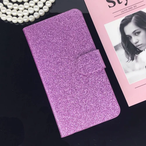 Purple Флип-чехол для телефона, чехол для Wileyfox Spark/Spark Plus+ оригинальные Стразы чехол s Bling Fundas Diamond Coque, блестящий чехол - Цвет: Purple