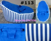 Listras tecido de algodão azul de feijão Bebê cadeira do saco de dormir, promoção preço barato crianças beanbag sofás-cama