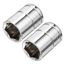 UXCELL 2pcs 1/2-inch or 3/8-inch Drive 8-14mm Metric 6\12-Point Shallow Impact Socket, Cr-Mo Steel for DIY Hand-making