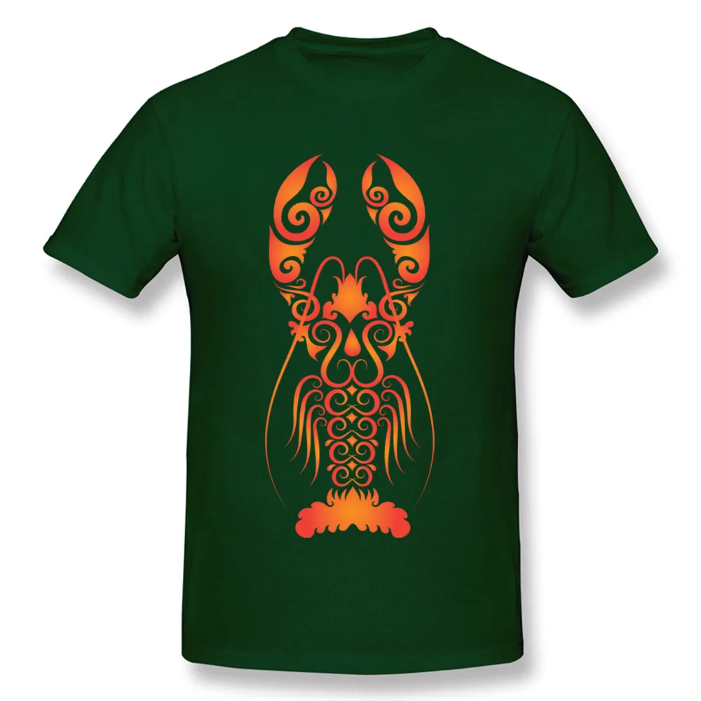 Lobster Ornament Style Crewneck T-shirts VALENTINE DAY Printing Tops Shirt Short Sleeve Discount Cotton Fabric Tops Tees Man Lobster Ornament Style dark