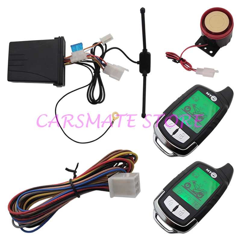 

Motorbike 2 Way Alarm System Two Way Motorcycle Alarm with 2 LCD Remote Controls Suitable for DC 12V Motorcycles Carsmate