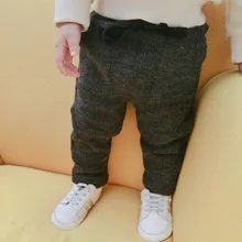 Г. осенне-зимняя одежда для малышей однотонные Хлопковые Штаны с эластичной резинкой на талии и бантиком для новорожденных, повседневные свободные штаны