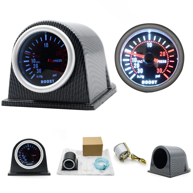 Turbo Boost Gauge Turbo Table Vehicles LED Pod 2/'/' 52mm ABS 0-30 PSI Mounting