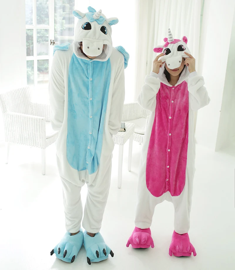 Adultkigurumi пижамы единорог пижамы наборы фланелевые стежка лягушка единорог пижамы женщины мужчины взрослые Onesie ночнушка кусок пижамы