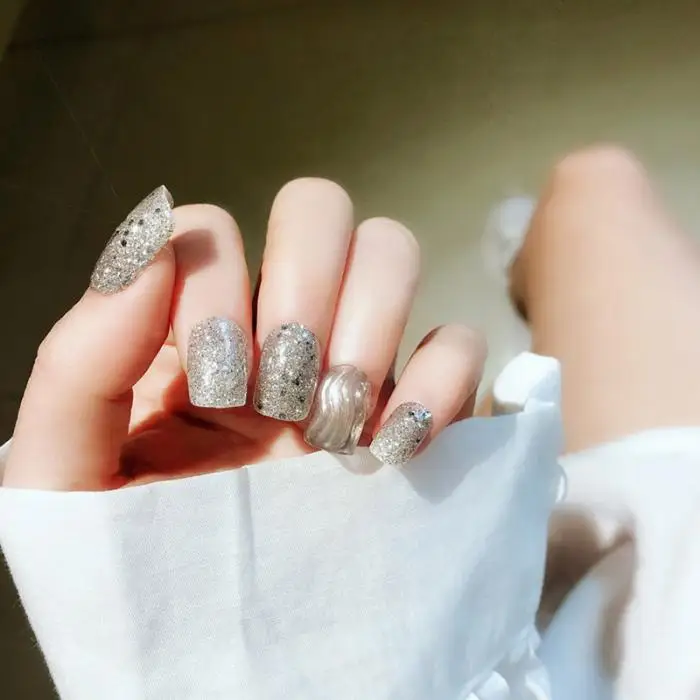 2019 высокое качество мода 24 шт Блестящий поддельный Маникюр для кончиков ногтей украшения наклейки DIY накладные ногти для женщин дамы