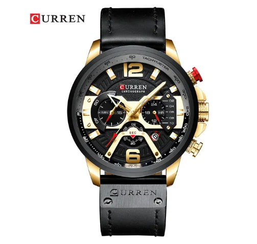 CURREN Casual Sport Watches for Men Top Luxury Brand Military Leather Wrist Watch Chronograph Wrist Watch - Цвет: E