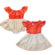 От 0 до 5 лет боди для маленьких девочек; нарядное платье принцессы с моаной и полинезией; костюм для недели книг; детские кружевные платья