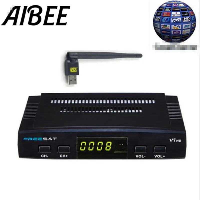 DVB S2 Freesat V7 Receptor satellite Decoder+USB WIFI with