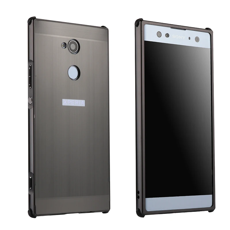 Для sony Xperia L2 чехол роскошное Гальванопокрытие ПК Жесткий Чехол для sony L2 двойной металлический бампер Универсальный амортизирующий бампер для L2 Fundas Capa