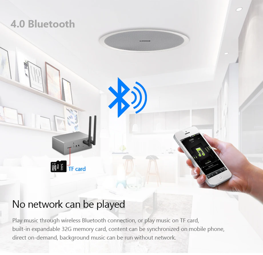 Oupushi ce802 10-20 Вт wifi потолочный динамик для системы домашнего кинотеатра и семейной фоновой музыкальной системы