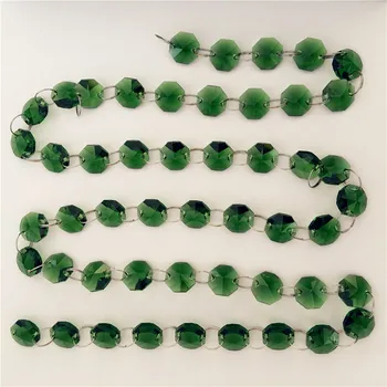 

Crystal Octagon Beads Chain Emerald Pendatns Useful Lamp Beads Parts 14mm 100 Meters For Decoration New Arrival