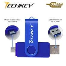 TECHKEY OTG usb 3,0 64 Гб usb флеш-накопитель 3,0 32 ГБ флеш-накопитель 8 ГБ 16 ГБ флеш-накопитель memoria Cel Флешка u-диск подарок для мобильного телефона