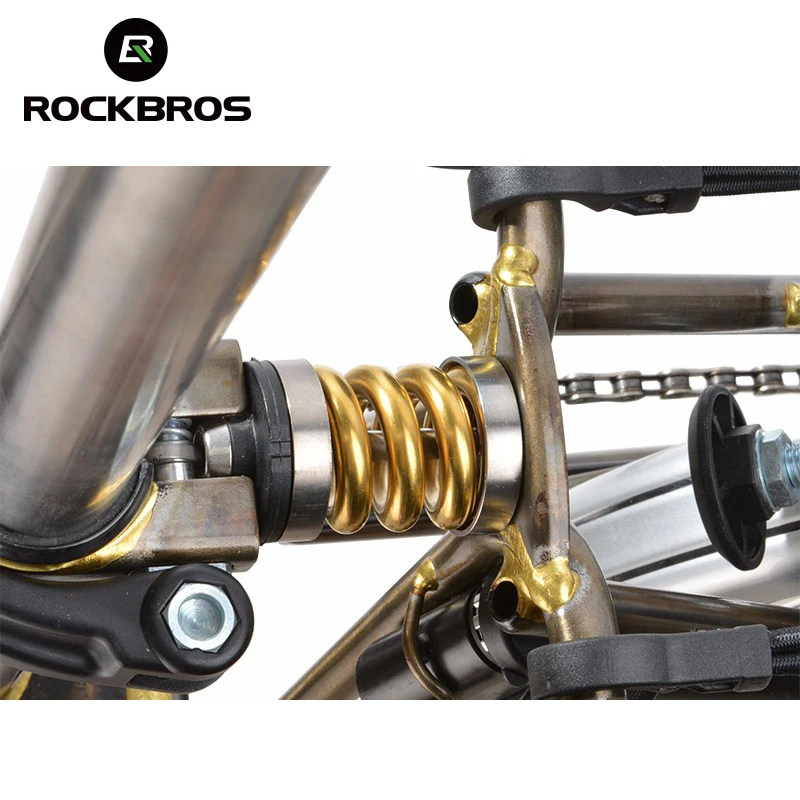 ROCKBROS Bike Shocks Titanium Brompton Bicycle Rear Coil Spring Suspension Outdoor Sports MTB Mountain Road Cycling Parts