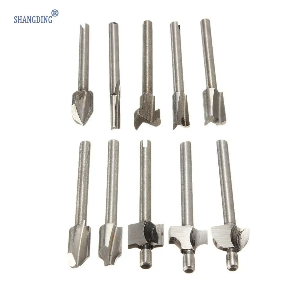 

10PCS/lot 1/8 Mini Shank HSS Carpentry Router Bits Fit Dremel Rotary Tools Woodworking Router Bits Milling Cutter