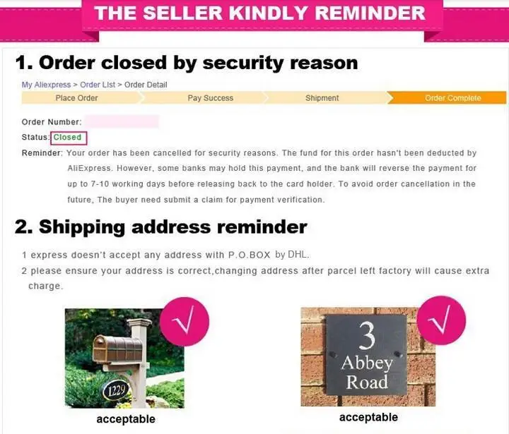 Order has been canceled. Order has been canceled