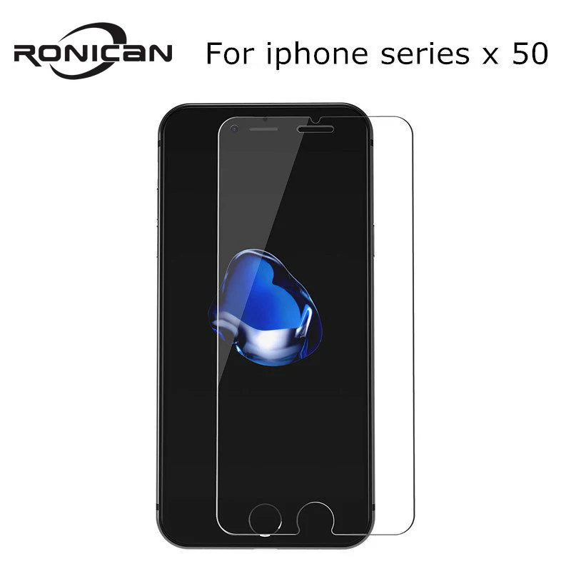 50 шт./лот 9H закаленное стекло для iphone 7 6 6s plus 5 5S 5c 4 4S Защитная пленка для экрана для iphone 8 8 Plus X XR XS MAX стеклянная пленка