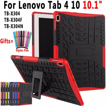 

Case for Lenovo Tab 4 10 10.1 inch TB-X304 TB-X304F TB-X304N Cover Heavy Duty 2 in 1 Hybrid Silicon TPU + PC Coque Capa Funda