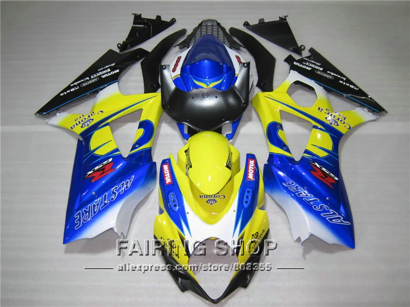 

Hot sale bodywork 100% fit for Suzuki GSXR1000 K5 K6 2005 2006 blue green black fairings set GSXR 1000 05 06 IK14