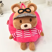 Harnesses Bear Flannel Backpack Strap Bag Baby Toddler Cartoon Backpack Strap Walker Baby Bags Lunch Box Bag BB0007