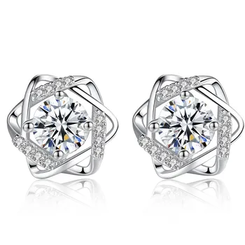 

Genuine Gold Earrings Stud 0.5CT/Piece Brand Basket Earrings Moissanite Stud Women Moissanite Wedding Earrings 4 Prongs