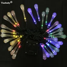 Солнечные наружные струнные светильники, 5 м 20 Led сосулька глобус, лампа для веранды для сада, Рождества, свадьбы, вечерние, крытый, путь, крыльцо