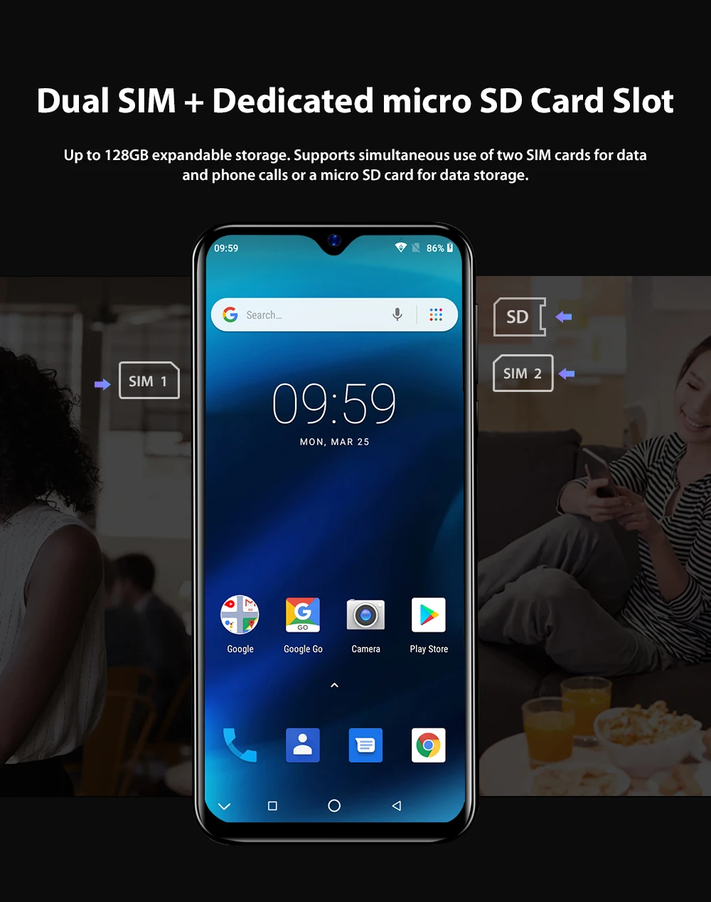 Blackview A60 Pro Android 9,0 pie мобильный телефон MTK6761 четырехъядерный 4080 мАч телефоны 3 ГБ+ 16 Гб 4G смартфон Двойная камера мобильный телефон